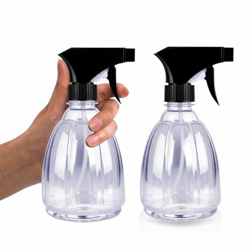 THE BELL Pack Of 2 Spray Bottle 400Ml – Adjustable Nozzle Mist And Stream, Refillable Water Spray Bottle For Hairdressing, Cleaning, Plants And Household Use