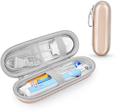 Case for Braun Oral B/Oral-b Pro/Philips Sonicare/Fairywill Sonic Electric Toothbrush with Accessories Storage, Portable Holder Travel Protective Cover (Rose Gold)