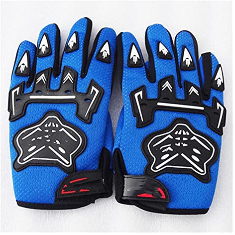YGLONG Motorrad Handschuh Motorrad Racing Handschuhe für Kinder Kids Motocross Fahrradtasche Bike Motorrad (Color : Blue, Size : S)