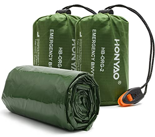 HONYAO Sacco a Pelo d'Emergenza, Coperta di Sopravvivenza Riutilizzabile, Coperta di Isolamento Termico di Primo Soccorso per Outdoor Campeggio Trekking Viaggiare