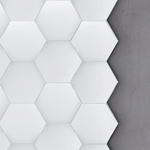 54 Stück Wandpaneele Norm Design 3D Wanddeko Fliesen (Weiß)