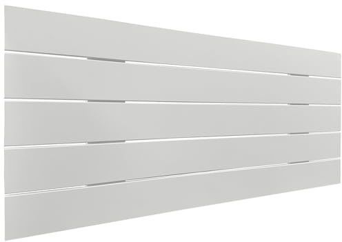 DHOME Sänggavel i Återvunnet MDF-Trä Horisontell Pallstil Pallbädd Inkluderar Beslag (90x46 Palet 5, Solid Vit)