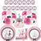 Paris Party Dekorationen Eiffelturm Rosa Geschirr Set Paris Teller Servietten Traum Paris Thema Ballons für Mädchen Paris Thema Geburtstag Party Bachelor Hochzeit Dekoration