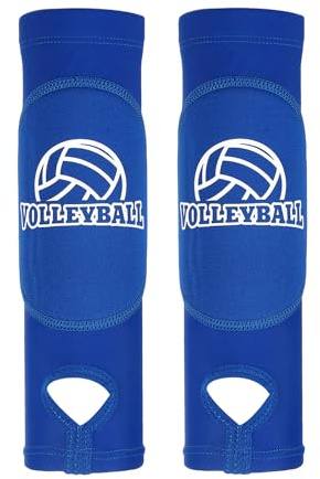 PATIKIL Volleyboll armärmar, 1 par passerande underarmsärm med skyddsdynor tumhål volleyboll armkuddar för ungdomar tonåringar män kvinnor, blå, BLÅ, Blue