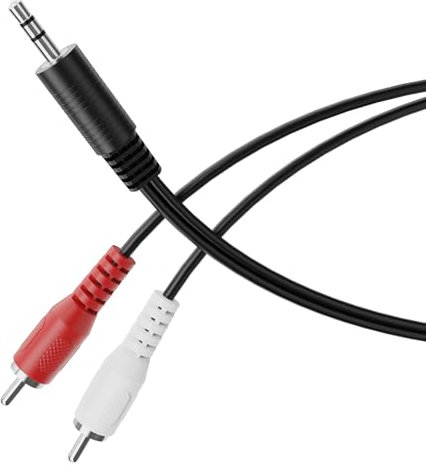HDSupply cavo da jack a RCA, 3,00 m cavo audio RCA ausiliario da 3,5 mm, audio stereo a 3 pin, cavo adattatore a Y per subwoofer, soundbar, TV, auto, radio, smartphone, tablet, nero