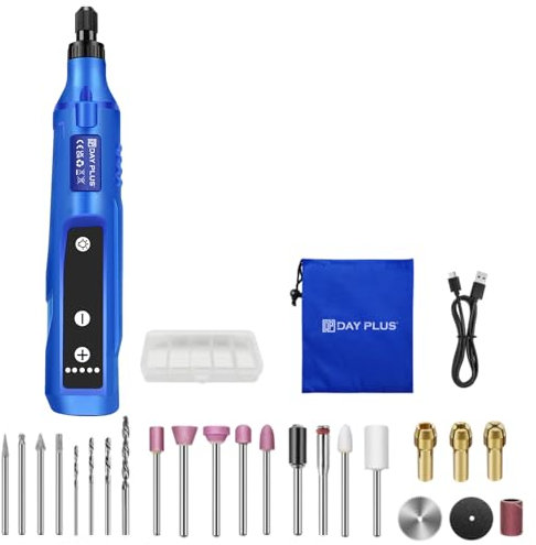 3.7V Multifunktionswerkzeug, Rotationswerkzeug 5 Variable Drehzahl 3000–18000 U/Min, Led Licht Und 80 Zubehör Gravur Gerät Rotationswerkzeug zum Bohren, Gravieren, Polieren