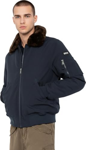 Schott NYC Homme Airlines-navy/Brun-m BLOUSON, Bleu, M EU