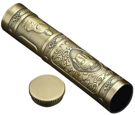 Homoyoyo Étui Tube à Cigarette en Alliage de Zinc, Portable et Étanche, Format Poche, Protège la Compression, Maison et Toutes
