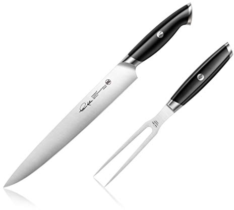 Cangshan Thomas Keller Signature Collection Swedish Powder Steel Forged, 2-Piece Carving Set w/Walnut Box, Black
