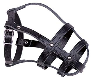 Nobby Leder Maulkorb schwarz; Größe 4; 29/37 cm