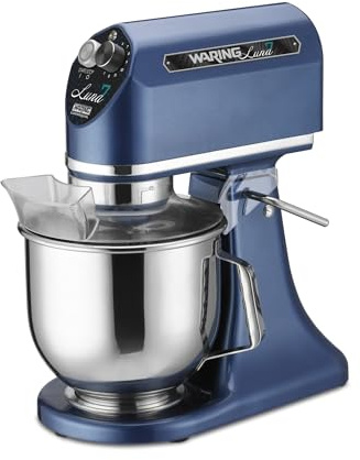 Waring Commercial Planetary 7 Quart Large Stand Mixer | Tilt Head | Countertop Chef Professional Restaurant Industrial Grade | Stainless Steel Bowl | Bakery Bread Dough | WSM7L | 1/2 HP 120V, Blue