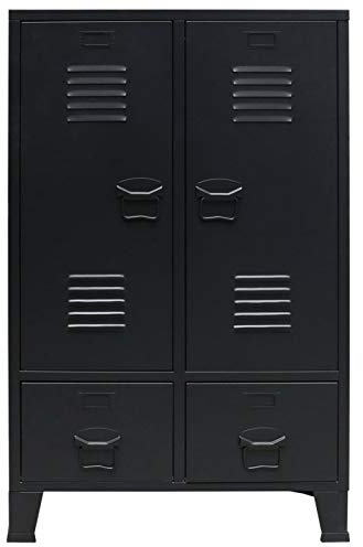 Tidyard Kleiderschrank Metall Lagerschrank Aktenschrank Werkzeugschrank Schwarz 67 x 35 x 107 cm