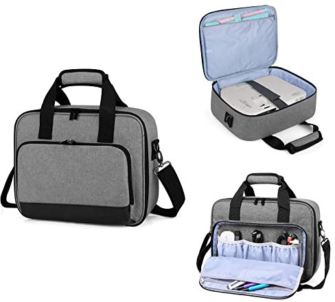 Hosoncovy Projector Carrying Case with Accessories Pockets Projector Travel Bag Projector Storage Bag Projector Organizer Projector Carrier for Epson/BenQ/ViewSonic and Other Brand Projector