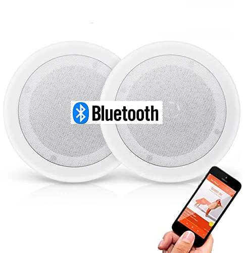 Paire Cases Audio Bluetooth Haut-Parleur Plafond Intégré Diffuseur Haut-Parleurs de plafond Salle de bain pour chambre à coucher Accueil Salon Bureau Maison