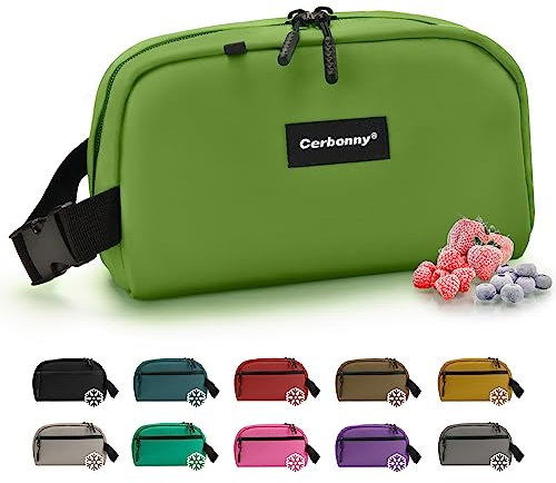 Cerbonny Small Cooler Bag Freezable Lunch Bag for Work School Travel,Small Lunch Bag,Small Insulated Bag for Kids/Adults,Freezer Lunch Bags,Mini Lunch Bag Fit for Yogurt,Suit for 3+(BV Green)