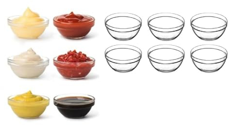 Orgingift Mini bols en verre 6 cm – Bols à tapas, dessert, confiture, sauces, apéritifs – Bols de service transparents pour cuisine, table ou réception – Empilables et durables (12, unité, Mini Bowl)