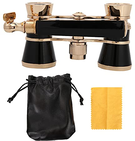 Opern-Fernglas-Teleskop, 3 X 25 Opernglas-Fernglas, Klarem Zentralen Fokus, Mit BAK-7 Prisma & Griff Für Frauen, Mädchen (Schwarzes Gold)