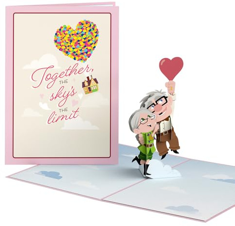 Lovepop Magical Disney & Pixar Up 3D Pop-Up Birthday & Anniversary Card - for Him, Her, Men, Women - Also Great for Valentine's Day - 5 x 7 - Envelope Included