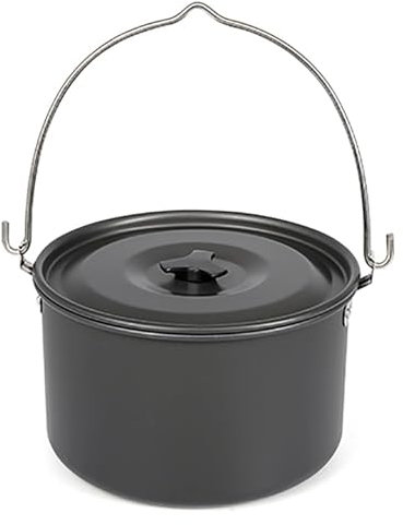Campfire Tripod,Tripod Camping Outdoor Cooking Campfire Picnic Pot Cast Iron Fire Grill,Cooking Dutch Oven Tripod and Lantern Hanger(Pot)