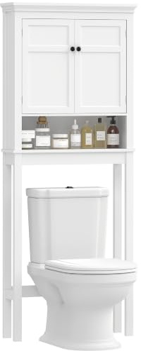 HOMCOM Over Toilet Storage Unit 3-Tier Washing Machine Cabinet Freestanding | Space Saver Dryer Cabinet, Adjustable Shelf, Bathroom Laundry