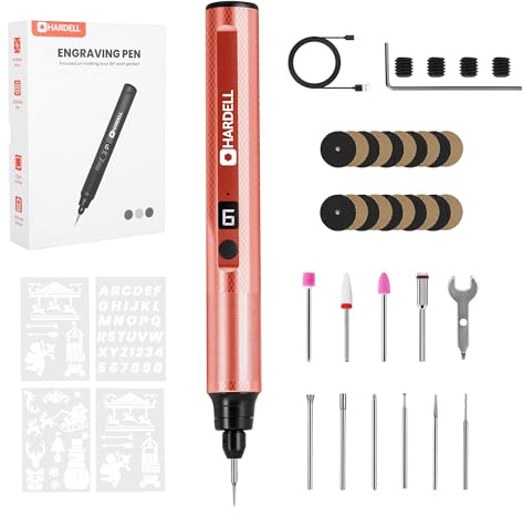 HARDELL Mini Outil Rotatif Sans Fil avec Ensemble de 35 Accessoires, Multi-Outil sur Batterie avec, 38000 tr/min, Affichage Numérique à 6 Vitesses, pour le Polissage, le Meulage, la Gravure, le