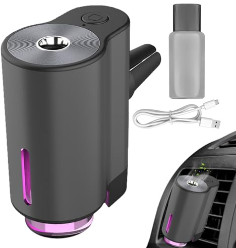 Ambientador Inteligente para Coche, ambientador inteligente para coche con 3 botellas (30 ml) de perfumes, para Interior de Automóvil con 3 Modos de A-roma, Difusor de Aceite Esenc