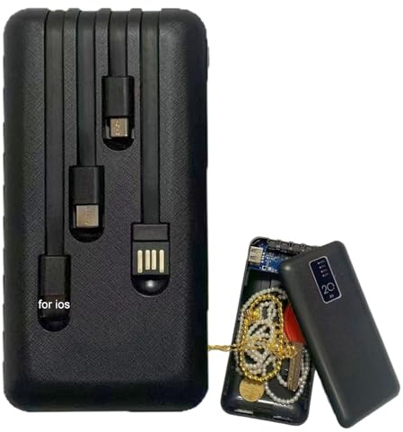 Secret Safe - Power Bank Forme Disguised Précieux Conteneurs, Dervingion Power Bank Box Boîte, Compartiment Secret Caché | Cachette De Cachette Pour Les Colliers De Bijoux En Argent Anneaux
