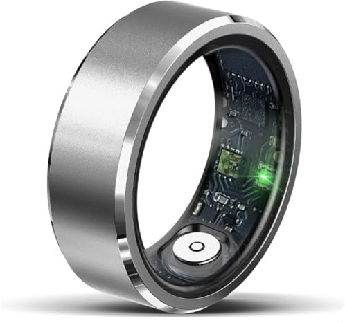 Awlve Sekoda Smart Health Ring - Sekoda GPS Smartwatch Bague Connectée pour Les Hommes Et Les Femmes Bague Intelligente avec Cardiofréquencemètre D'oxygène du Sommeil De Santé (Silver,#10)