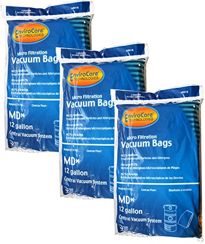 EnviroCare - Bolsas de vacío de repuesto para aspiradoras centrales de 12 galones, 9 unidades