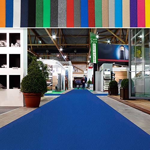 casa pura Messeteppich bis 40 m Länge - schwer entflammbar - Nadelfilz Meterware als Hochzeitsteppich Rollteppich Eventteppich VIP Teppich - Auslegware für Privat & Gewerbe (blau, 100x200 cm)