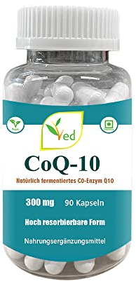 Ved Best CoQ10 à haute absorption, végétarien, sans gluten, complément alimentaire, 300 mg 90 gélules végétales