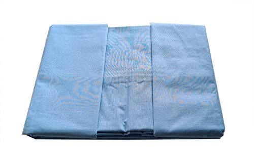 OM DOLCE CASA Completo Letto Set Lenzuola 4 Pezzi 100% Cotone Misura Francese con 2 Federe 1 Piazza e Mezza 12 Varianti di Colore Tinta Unita (Azzurro)