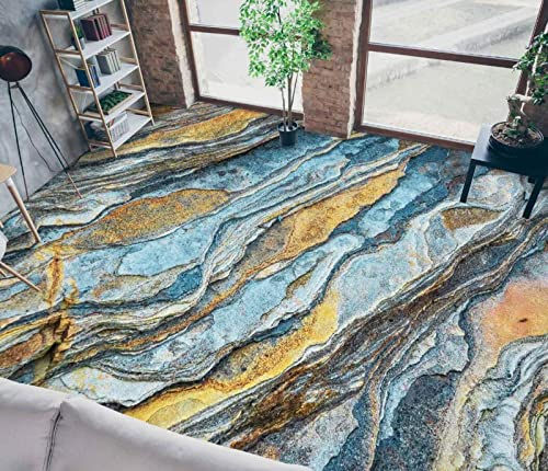MASCLN 3D Retro Geological Art Bodentapete Wandbilder Selbstklebend Abnehmbarer Küchenbadboden Wasserdichter Boden, 430 * 300 cm