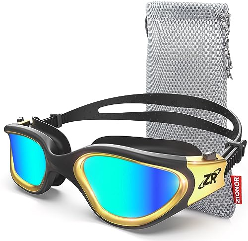 ZIONOR Lunettes de natation polarisées/non polarisées pour homme et femme [Upgrade], lunettes de natation G1, protection UV, anti-brouillard, sangle réglable, confortable, lunettes de natation