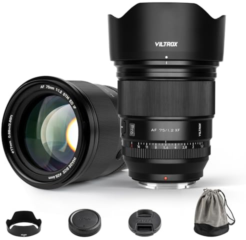 VILTROX 75mm F1.2 Pro APS-C Obiettivo Messa a fuoco automatica Fuji X Mount Obiettivi per fotocamere Standard compatibili Fuji X-T5 X-H2S X-S10 X-T30II X-T20 X-T10 X-T4/-T3/-T2/-PRO3/-M1