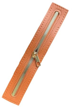 AIQIJOHI Dragkedja för väskor Virkning 4 Stycken 9 Färger 23,5 cm Gör-Det-Själv Sy Läderdragkedja Användbar för Virkväska Hårdvara Enfärgad Punkt Hårdvara (Brown)