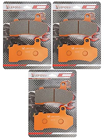 LE LEFOSSI Moto Fibra di Carbonio Anteriore e Posteriore Pastiglie Freno per Compatibile con Harley Davidson Touring FLHTCU Ultra Classic Electra Glide 2008-2017 FA409FR