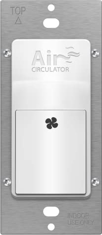 TOPGREENER Circulator Switch, Hourly Fresh Air Timer for Ceiling and Wall Ventilation Fan and Bathroom Fan, Countdown Time Delay, LED Indicator, 120VAC, 1/4HP Motor, 3A Max Fan Load, TDTS5-W, White