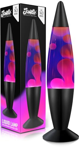 JAMBO 16 Beautiful Lamp- Blue with Purple Wax, Relaxing Liquid Lamp for Living Room Office Bedroom Adults Teens Kids, Magma Light, Night Light Nightlight, Home Decor