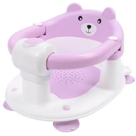 Seggiolino per Vasca da Bagno Antiscivolo per Neonati, Seggiolone Ergonomico Portatile per Bambini, Sgabello da Doccia Leggero per Sicurezza in Bagno – Viola