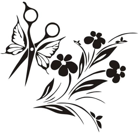 HOMSFOU 1 adesivo da parete a forbice per salone di barbiere, facile da applicare, carta da parati per superfici lisce, decorazione per parrucchieri e barbieri