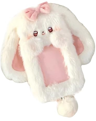 Iuhtrb Housse de protection en peluche pour cartes photo, cartes de crédit, protection de bus pour carte photo quotidienne en peluche, pochette de protection de crédit, D