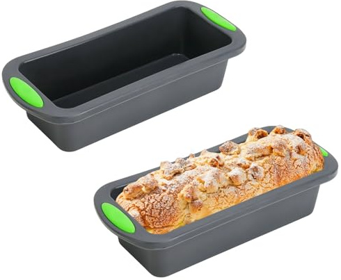 HECHKJ Moldes para Pan, 2 piezas Molde Hornear Pan, Molde Silicona Bizcochos Rectangular, Resistente al Calor Molde de Pan de Silicona, Utilizado para Hacer Pan, Pasteles y Postres