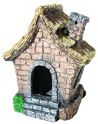 Ronyme Decoración de con Forma de casa de Peces, micropaisaje, cabaña de Resina, Cueva para esconderse, Escultura para jardín, bonsái, césped