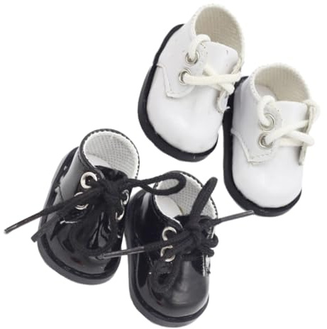 Hohopeti Scarpe Decorative per Bambole in Pelle 20 Cm, Mini Scarpe da Bambola per Ragazzo Ragazza, Accessori per Giocattoli e Decorazioni Creative, Set da 2 Paia per Casa delle Bambole