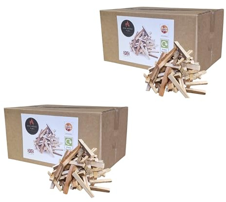 10kg of Kindling,Kiln-Dried, Ready to Burn, supplied in a Eco-Friendly widely Recycled Cardboard Box, Natural Wood Fire Starter