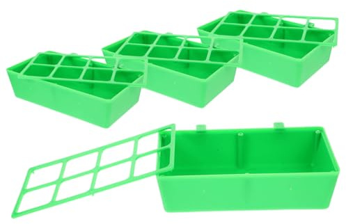 Cabilock 4 Pezzi Mangime per Uccelli Appeso con Ciotola Distributore di Cibo per Polli Piccioni Quaglie e Pappagalli Materiale Resistente e Facile da Pulire