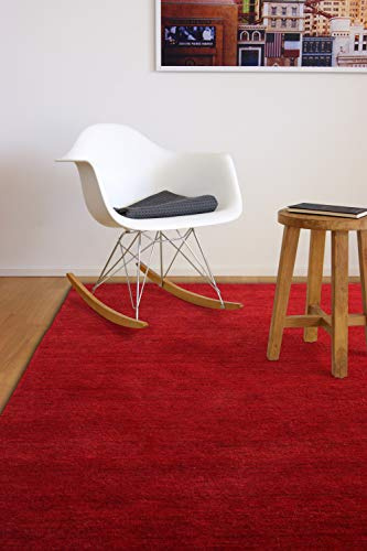 floor factory Gabbeh Teppich Karma rot 140x200 cm - handgefertigt aus 100% Schurwolle