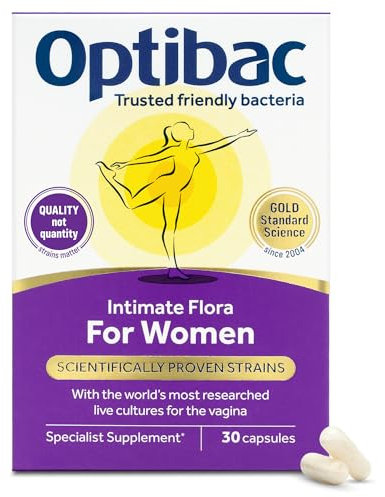 Optibac Probiotics for Women - Vaginal Probiotics - Most Researched Strains for Intimate Flora - Lactobacillus Reuteri RC-14 & Lactobacillus Rhamnosus GR-1-30 Vegan Capsules
