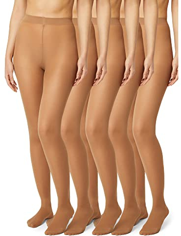 FM London Damen (5er-pack) Strumpfhose Für Tights, Nude-Ton, L EU
